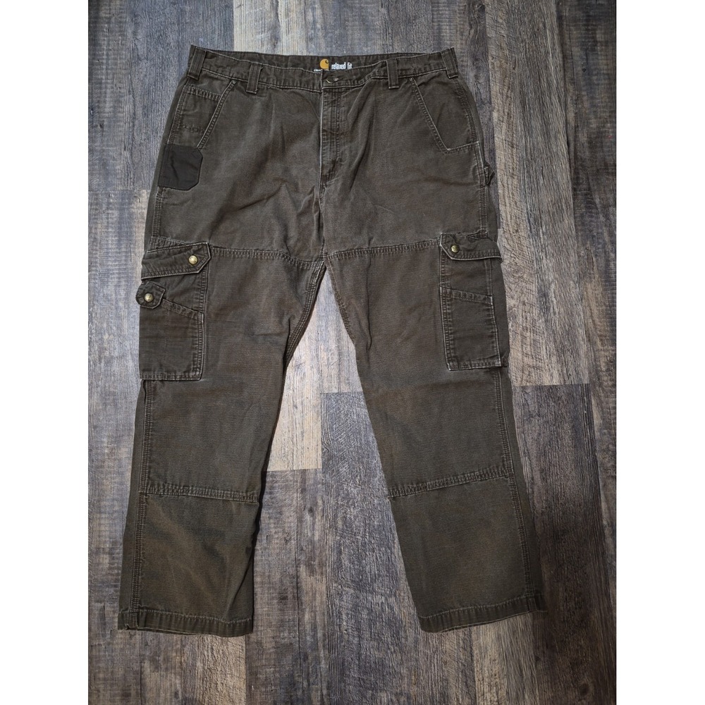 Carhartt Relaxed Fit Ripstop Double Knee Cargo Work Pants Mens Sz 42x32 B342 DFE